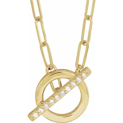 Diamond Toggle paperclip necklace