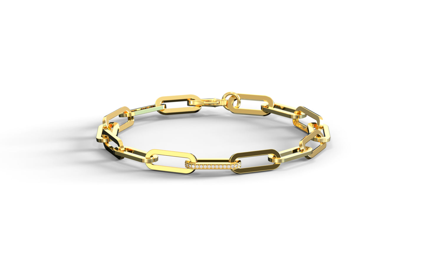 diamond link paperclip bracelet