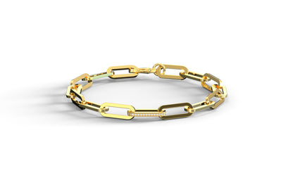 diamond link paperclip bracelet