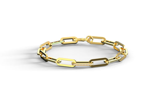 diamond link paperclip bracelet