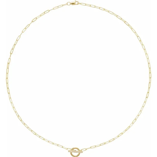 Diamond Toggle paperclip necklace
