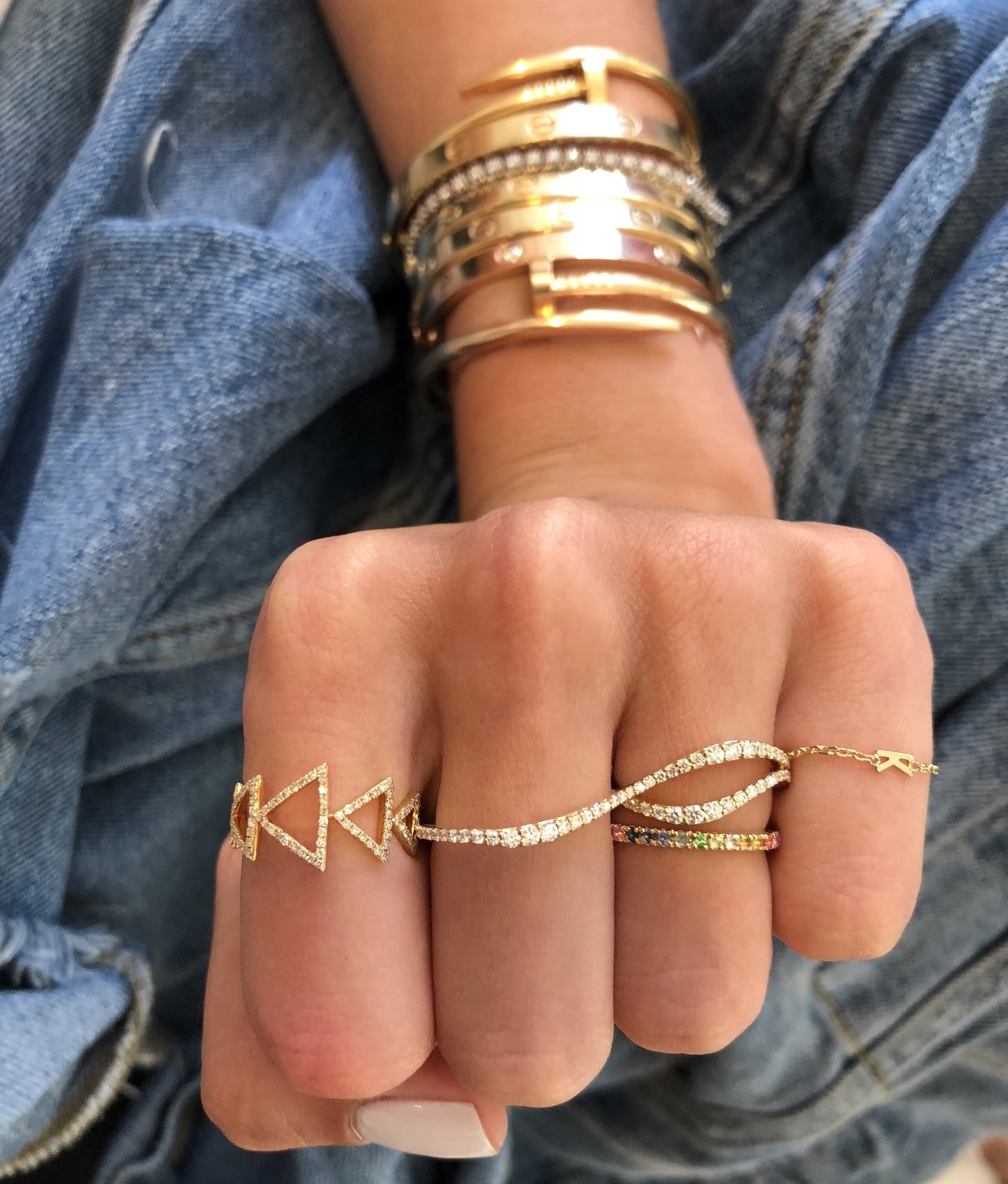 double finger wave ring