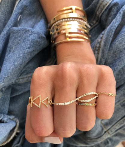 double finger wave ring