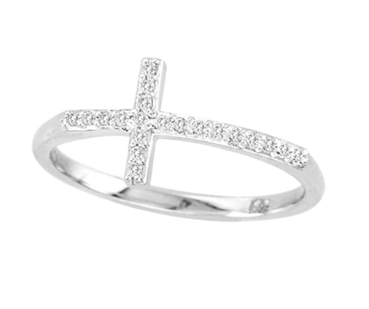 East to West Diamond Cross Ring