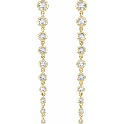 Graduating Diamond Bezel dangle earrings