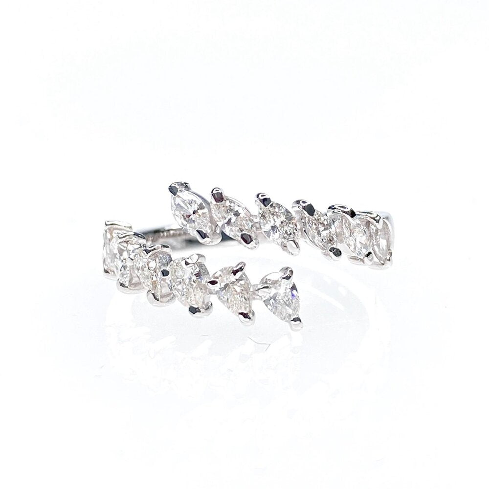 double wrap marquise & pear statement ring