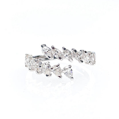 double wrap marquise & pear statement ring