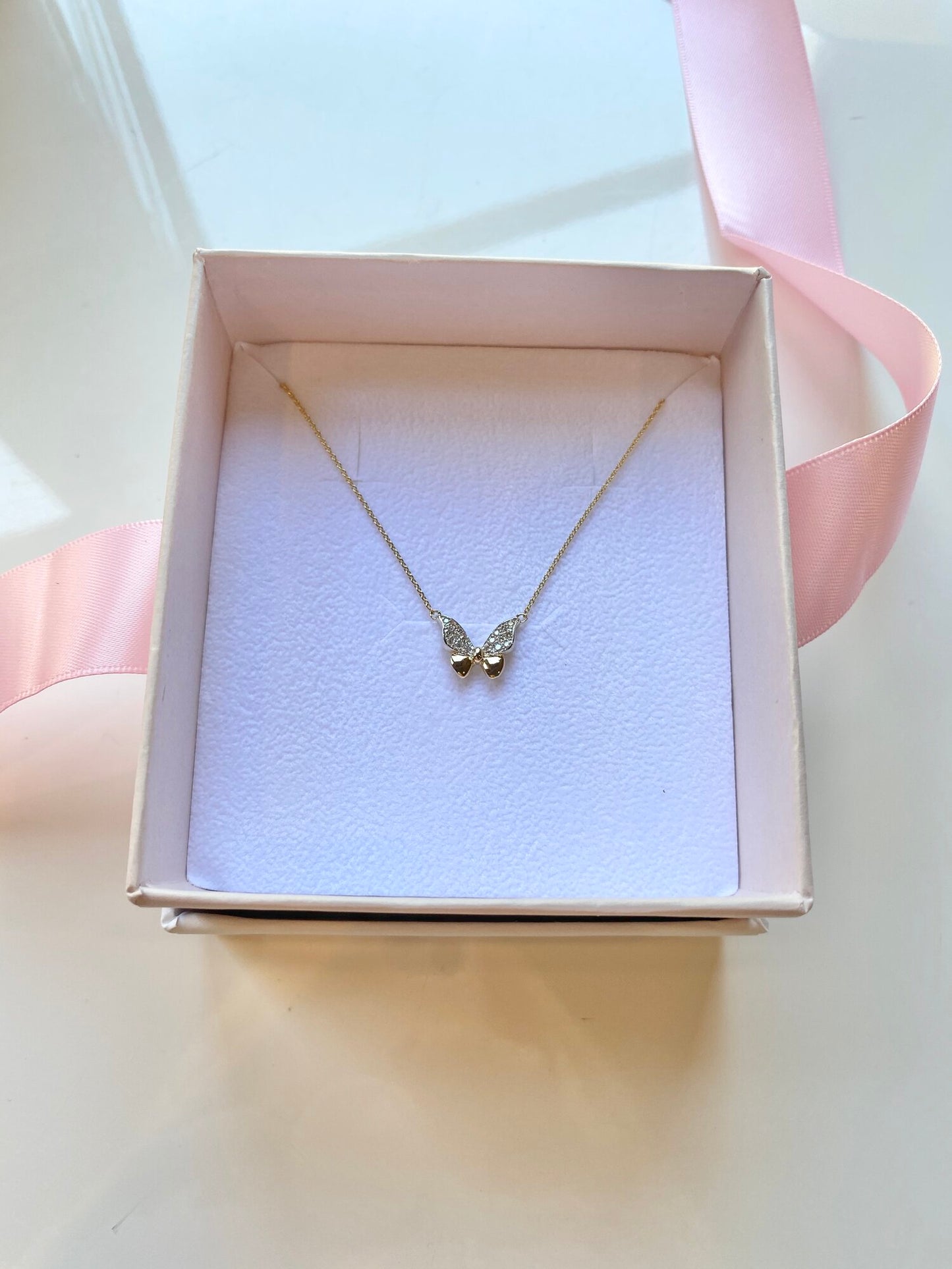diamond butterfly pendant necklace