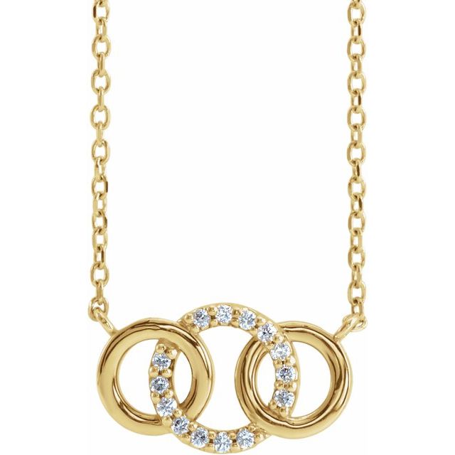 Triple Interlock Diamond Necklace
