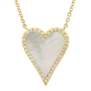 elongated diamond heart necklace