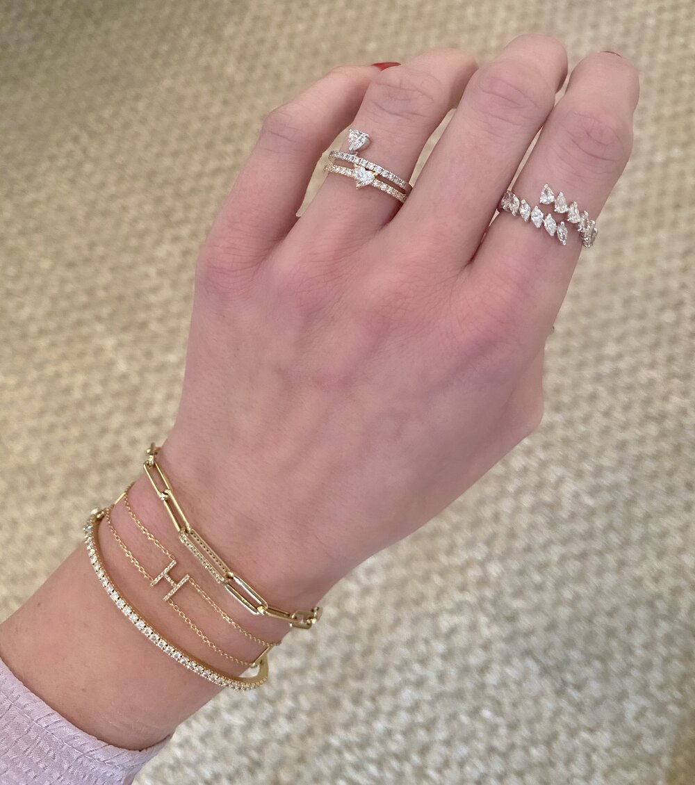 double wrap marquise & pear statement ring