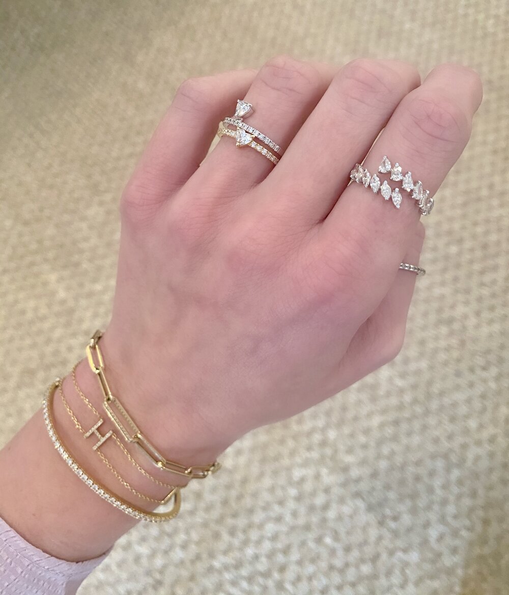 double wrap marquise & pear statement ring