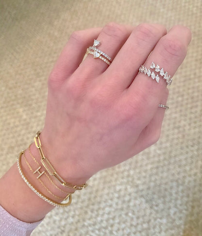 double wrap marquise & pear statement ring