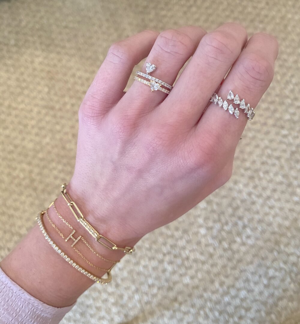 double wrap marquise & pear statement ring