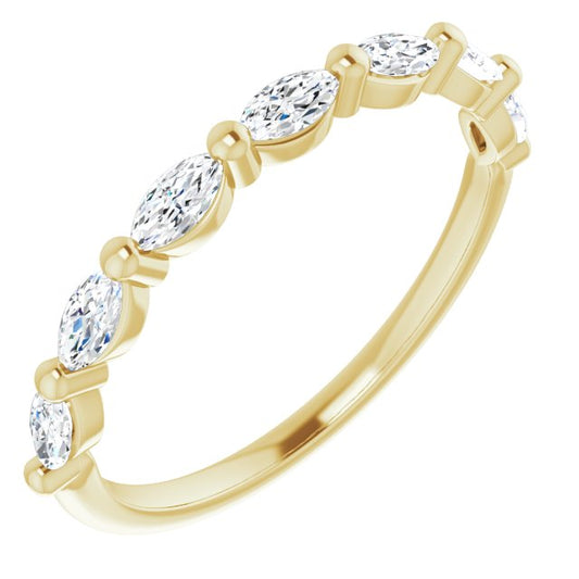 Halfway Marquise Diamond Band