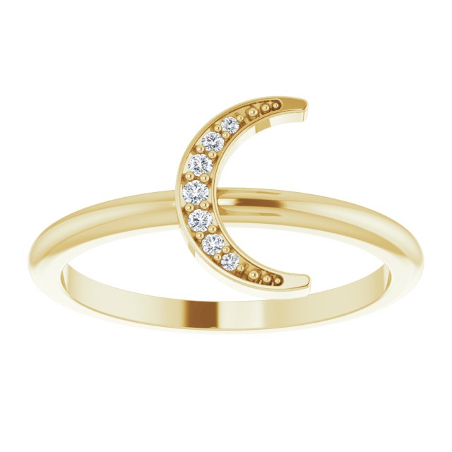 Diamond Crescent Moon Ring