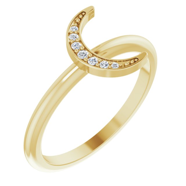 Diamond Crescent Moon Ring
