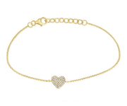 Pave Heart chain bracelet