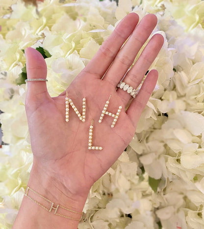 Large Pearl Initial Charm