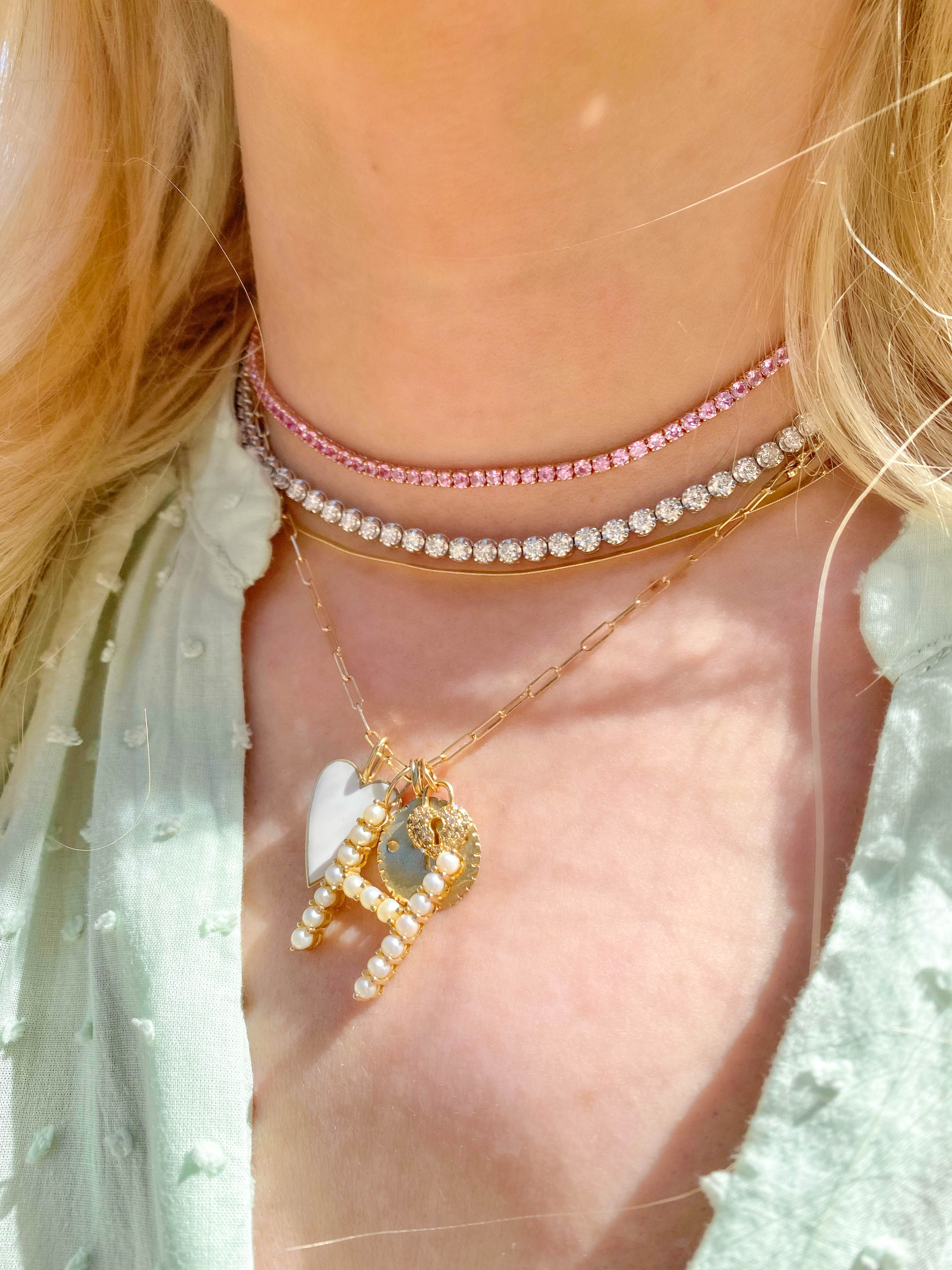 gemstone tennis necklace/choker