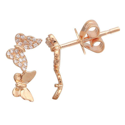 double butterfly diamond studs