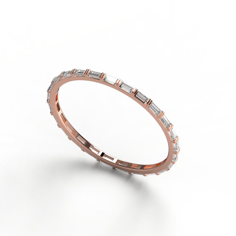 Baguette Deco eternity band