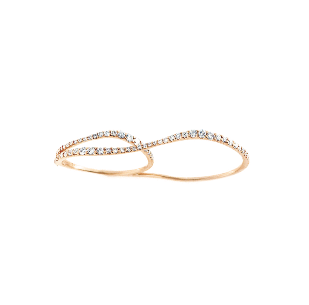 double finger wave ring