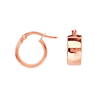 Wide Band Tube Hoop Earrings