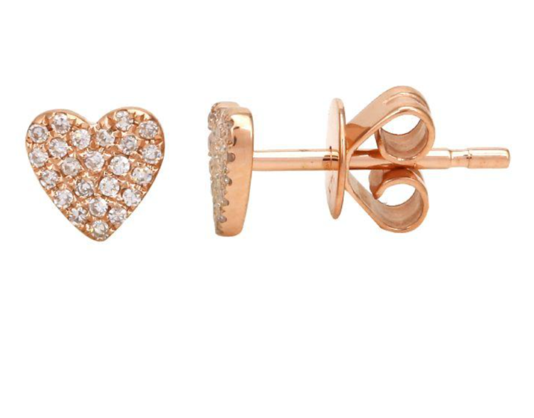 baby heart studs