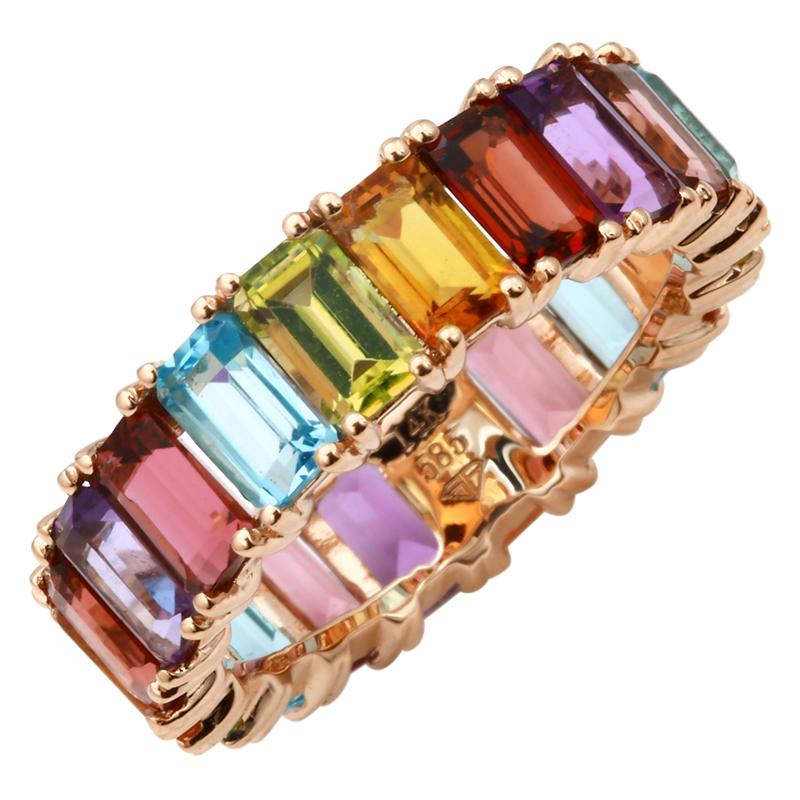emerald rainbow eternity band
