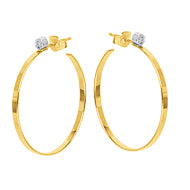 Diamond Stud Ribbon Hoops