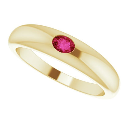 Petite Gemstone Dome Ring