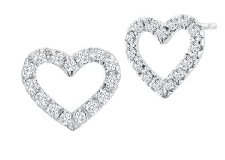 OPEN HEART DIAMOND STUDS