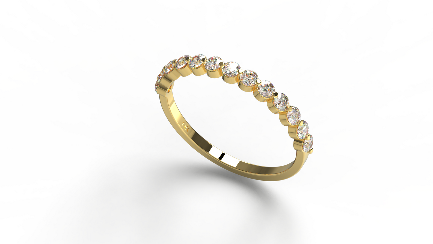 Single Prong Halfway Diamond Band