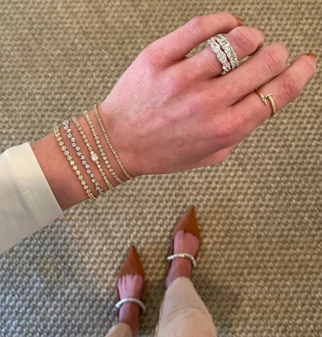 Linear Diamond Tennis Bracelet