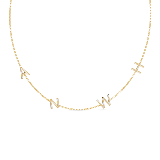 Tilted Diamond Initial Necklace