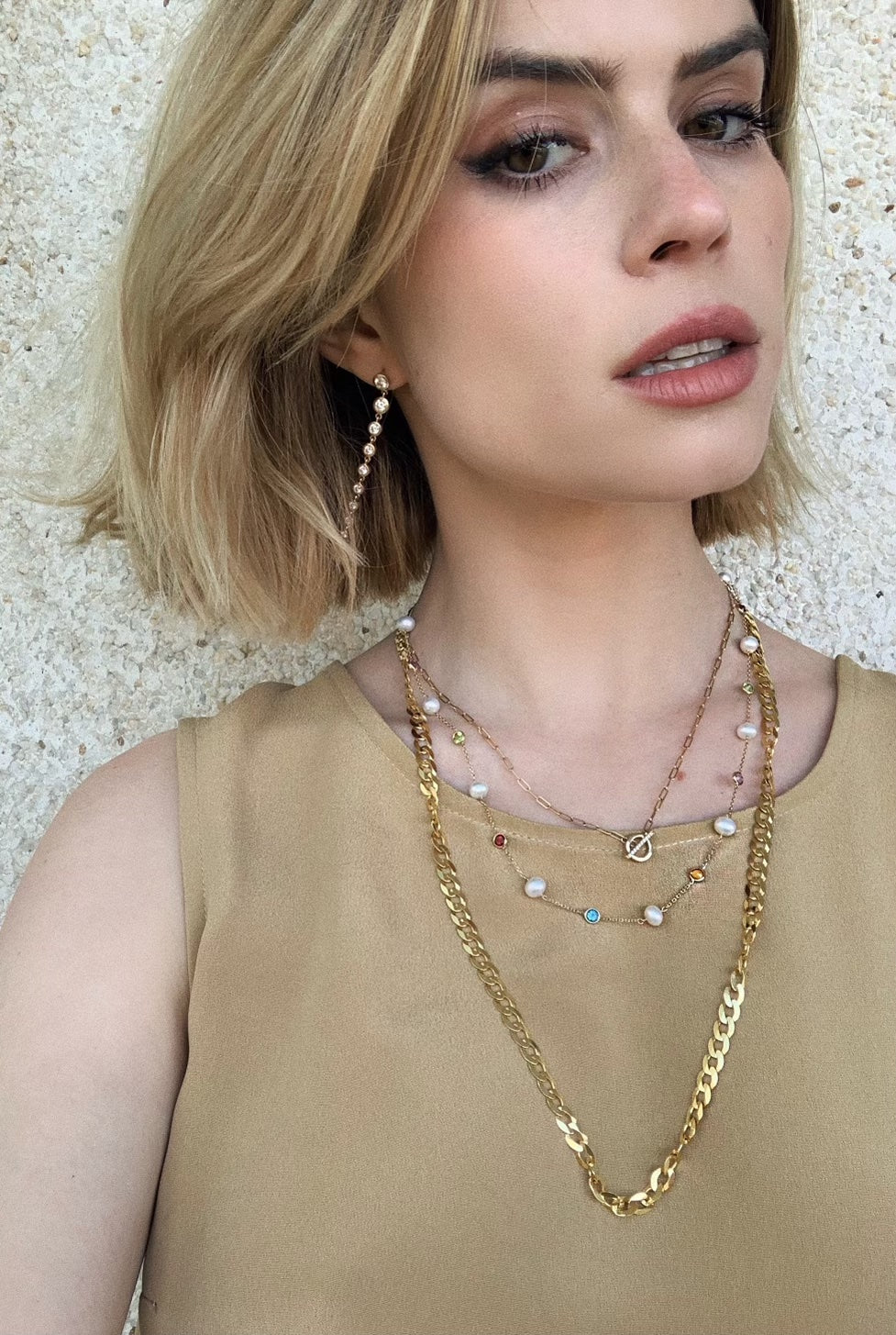 Diamond Toggle paperclip necklace