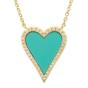 elongated diamond heart necklace