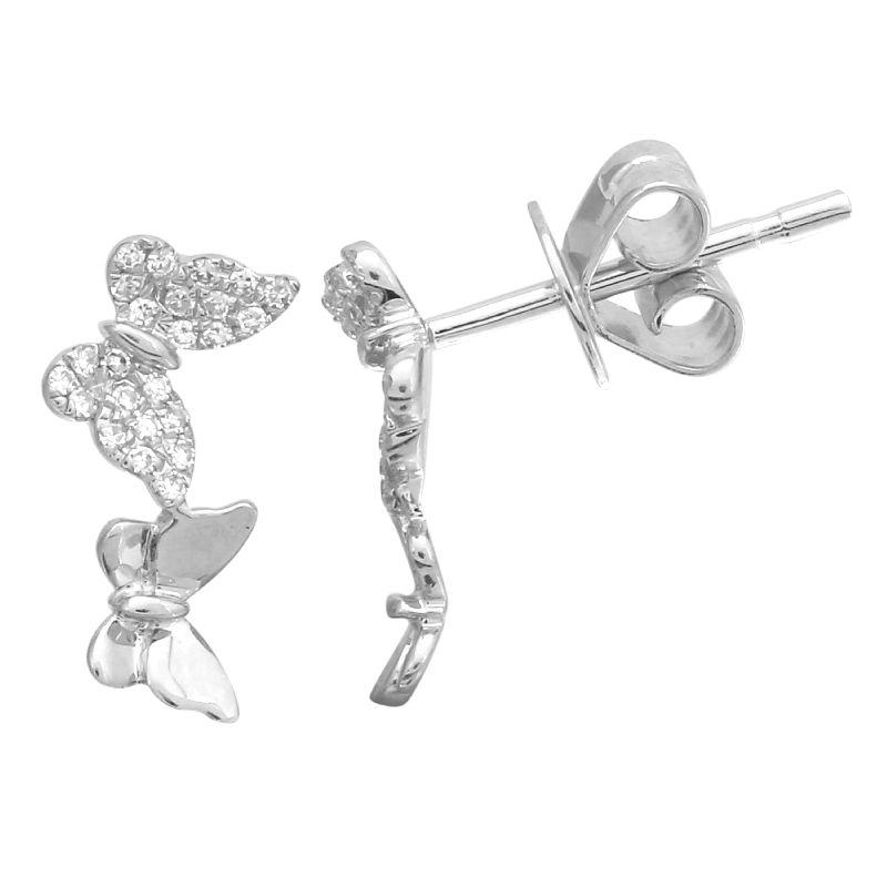 double butterfly diamond studs