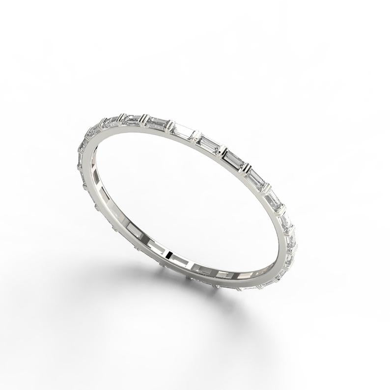Baguette Deco eternity band