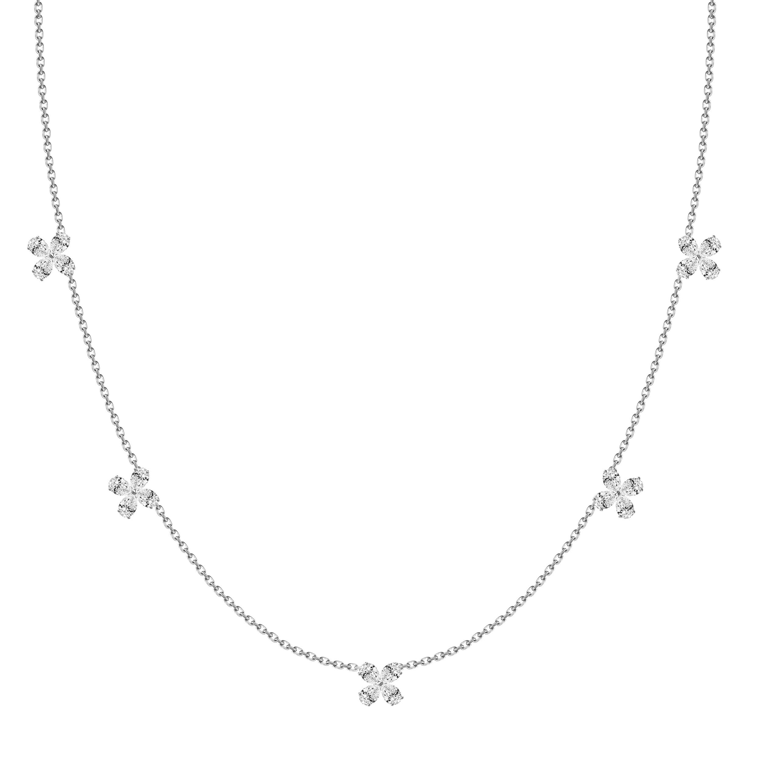 Floating Water Lily Diamond Necklace