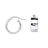 Wide Band Tube Hoop Earrings