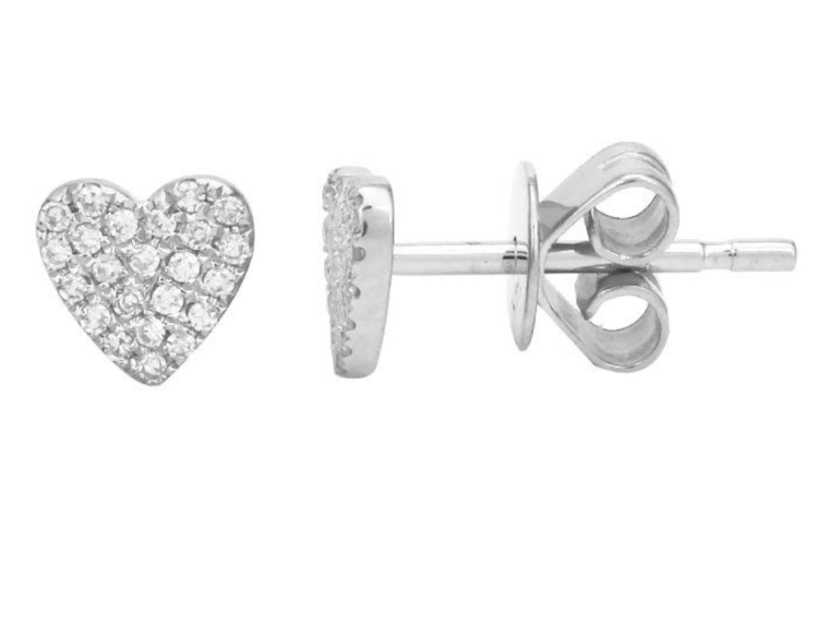 baby heart studs