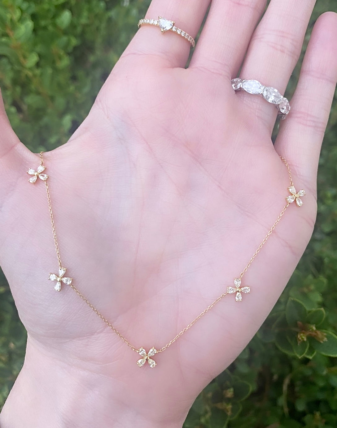 Floating Water Lily Diamond Necklace