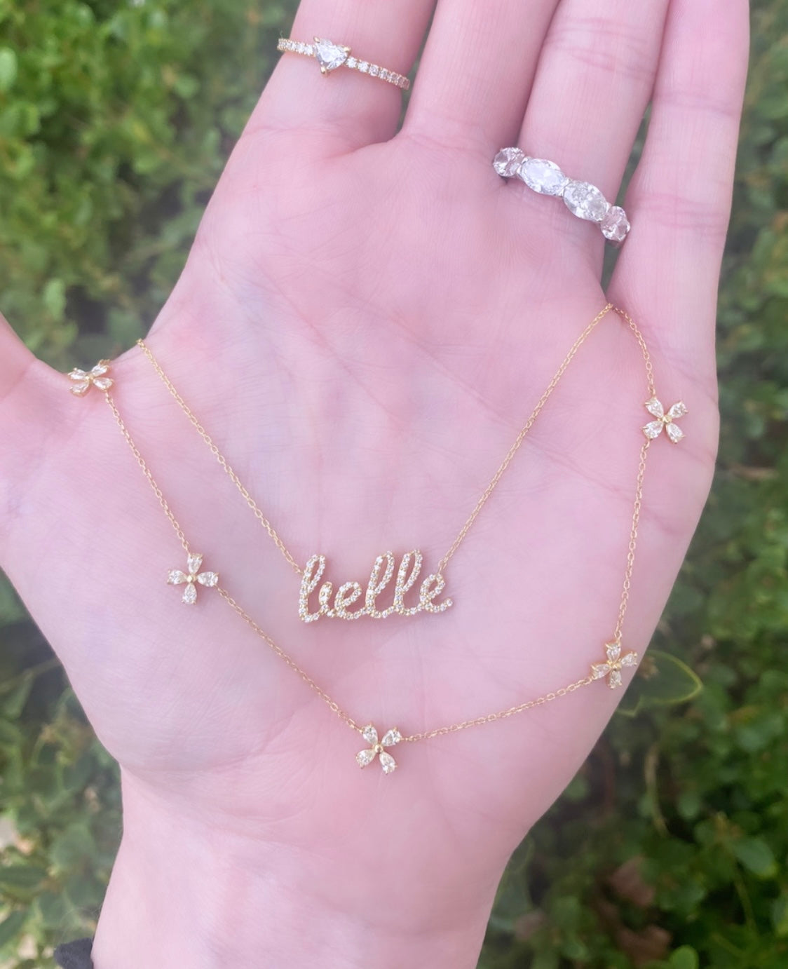 Floating Water Lily Diamond Necklace