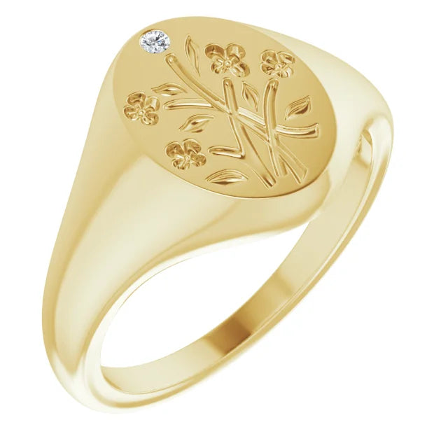 Wildflower Signet ring