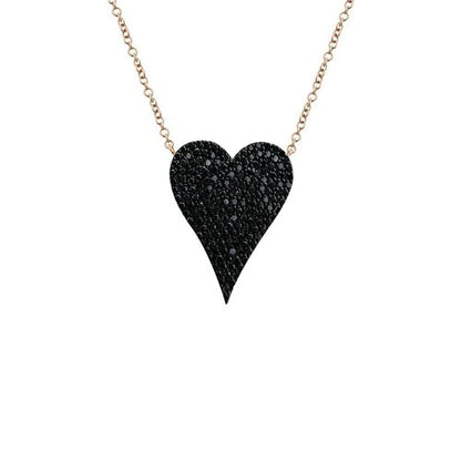 MEDIUM PAVE ELONGATED HEART NECKLACE