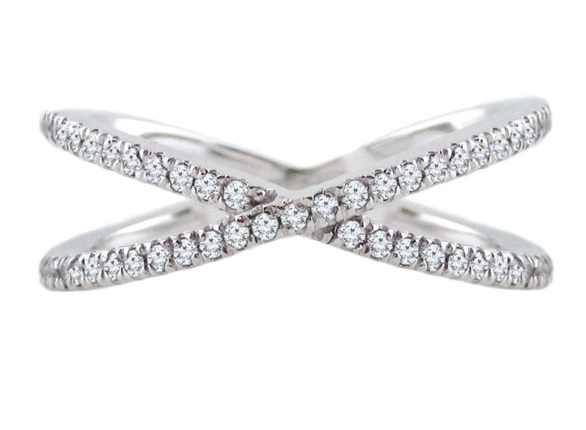 Diamond crisscross  ring