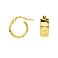 Wide Band Tube Hoop Earrings