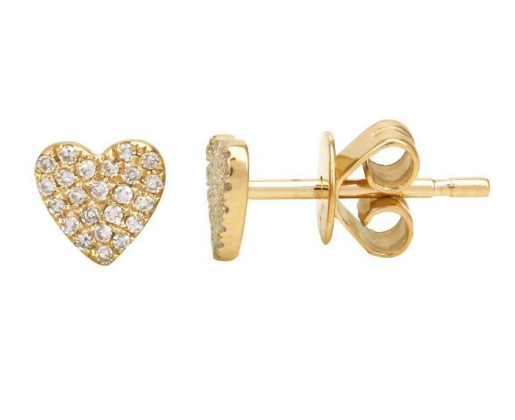 baby heart studs
